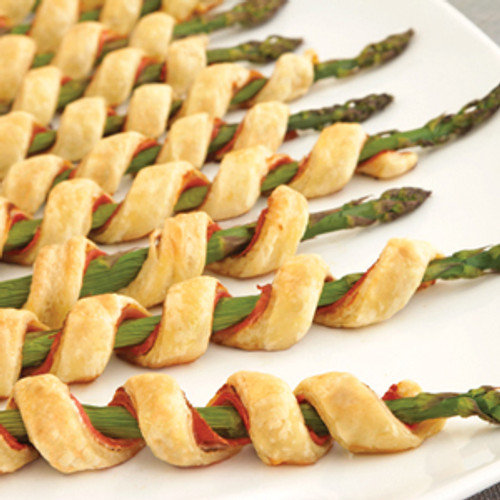 PROSCIUTTO ASPARAGUS SPIRALS - (Free Recipe below)