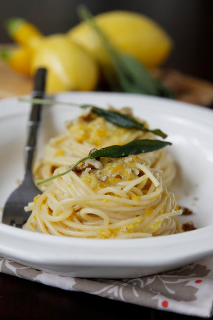 Squash Sage and Walnut  Sauce Pasta - (Free Recipe below)