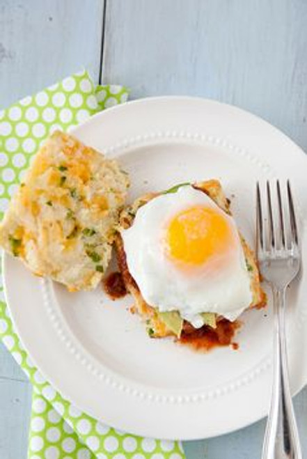  Jalapeño Cheddar Biscuits with Salsa, Avocado & Eggs - (Free Recipe below)