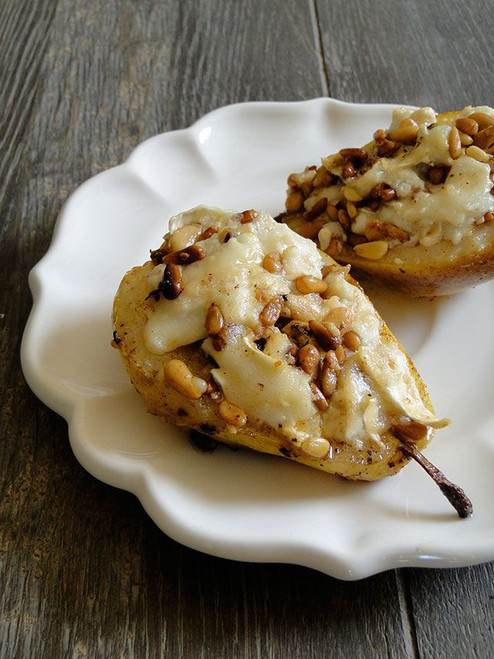 Roasted Pears with Goat Cheese and Pine Nuts - (Free Recipe below)