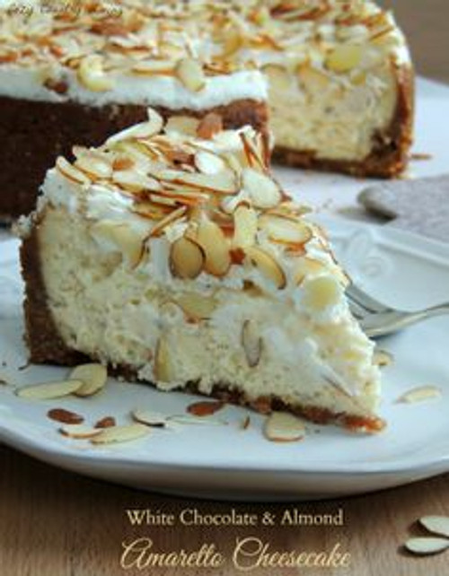 White Chocolate & Almond Amaretto Cheesecake w/ recipe below