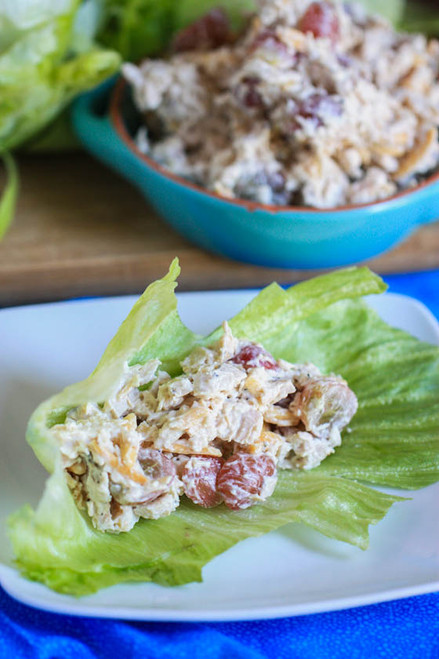 Turkey Salad w/ Grapes Lettuce Wraps - (Free Recipe below)