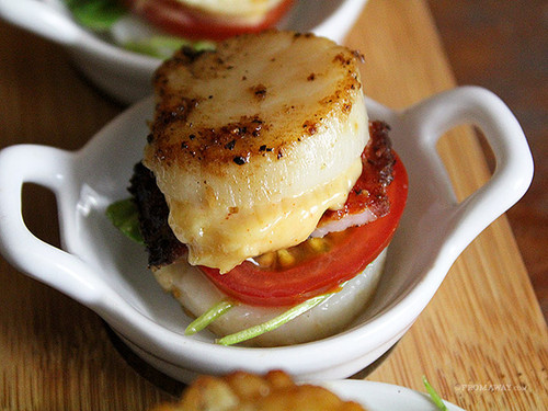 Seared Scallop BLT with Candied Maple Bacon - (Free Recipe below)