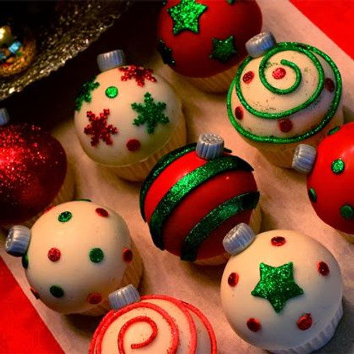 Ornament Cupcakes - One Dozen w/ recipe below