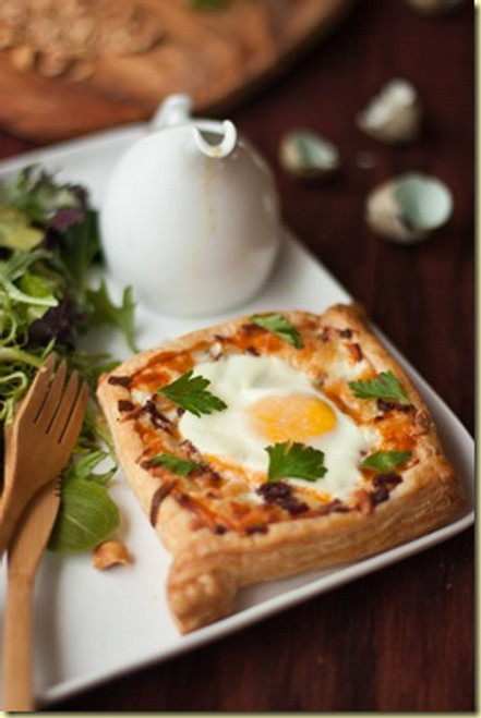 Egg Tart & Green Salad w/ Walnuts and Honey Mustard Dressing - (Free Recipe below)
