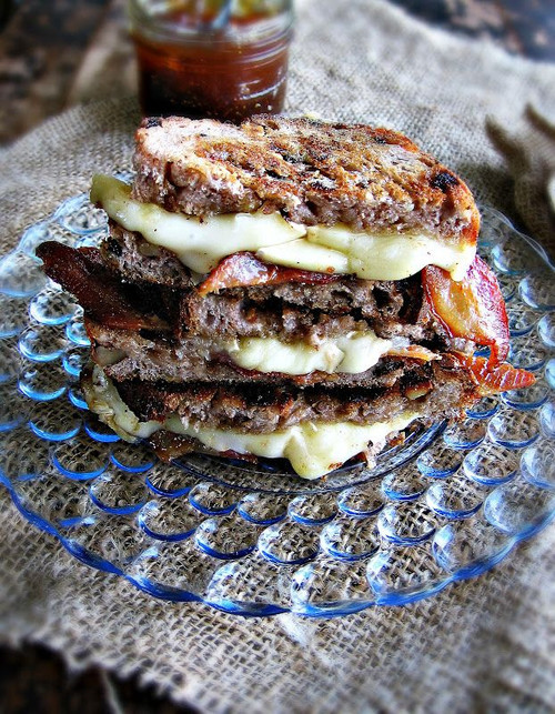 Brie & Bacon Grilled Cheese with Fig Jam - (Free Recipe below)