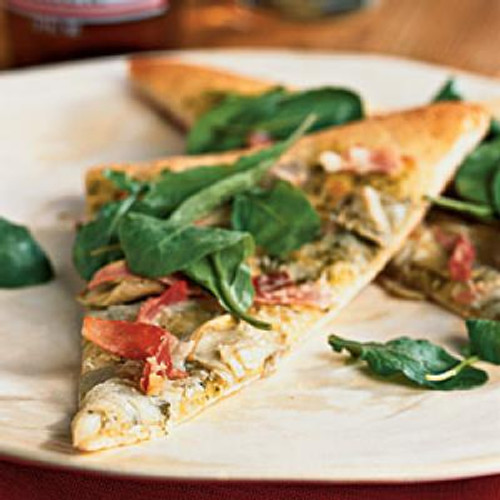 Artichoke and Arugula Pizza with Prosciutto - (Free Recipe below)