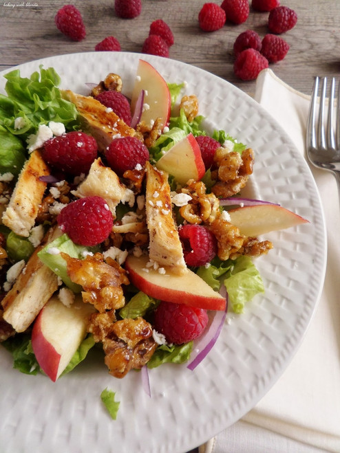 Fresh Raspberry Chicken Salad  with Raspberry Vinaigrette - (Free Recipe below)