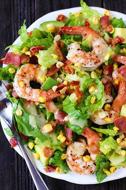 Shrimp, Avocado & Roasted Corn Salad - (Free Recipe below)