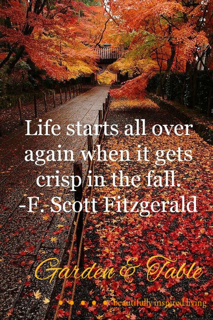 Life starts all over again when it gets crisp in the fall... #Quotes