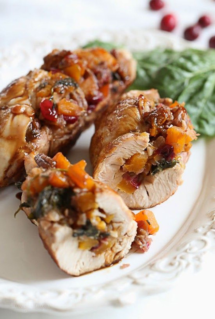 Butternut Stuffed Turkey Tenderloin w/Cranberries and Pecans  - 2 1/2 lbs. Serves 6 - 8