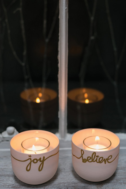 Believe Votive Holders - Set of 2