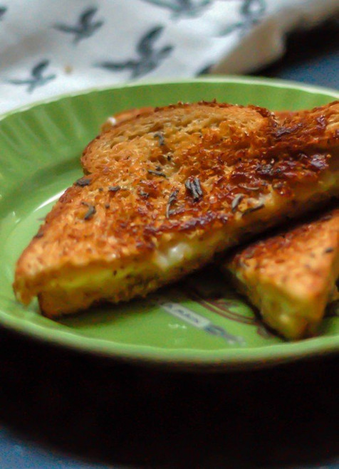 Triple Cream, Cheddar, and Sage Butter Grilled Cheese