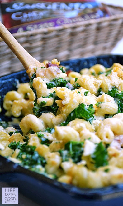 Mac and Cheese with Kale and Bacon