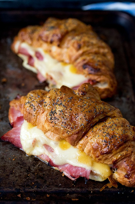 Ham and Cheese Croissant with Honey Mustard Glaze