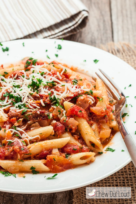 PENNE WITH SUN DRIED TOMATO VODKA SAUCE