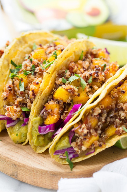 Mango Jalapeno Lime Quinoa Tacos