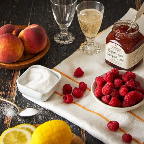 Raspberry Peach Champagne Jam