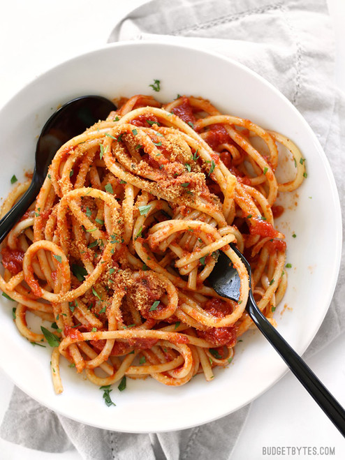 PASTA WITH 5 INGREDIENT BUTTER TOMATO SAUCE