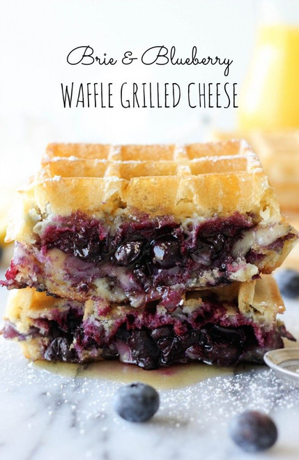 Brie and Blueberry Waffle Grilled Cheese - (Free Recipe below)
