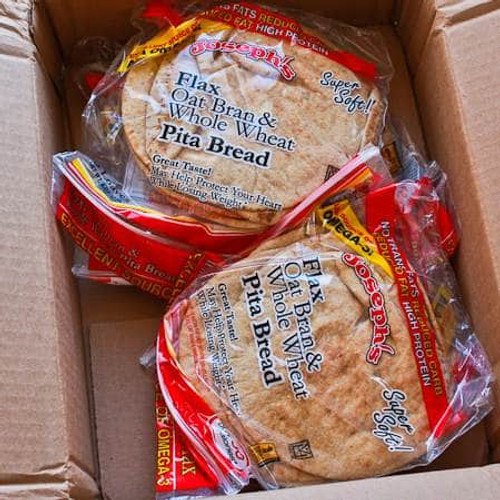 Joseph's Flax Oat Bran and Whole Wheat Pita Bread - Low Carb, 3 Pack
