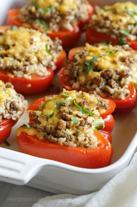 Fiesta Stuffed Peppers with Turkey, Chicken and Quinoa