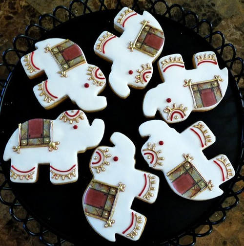 Mehndi Elephant Cookies - One Dozen
