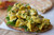 Curried Chicken w/ Cashews, Raisins on Toasted Tandoori Naan - (Free Recipe below)