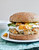 Shrimp Burgers with Chipotle Cream and  Coconut Peach Salsa - (Free Recipe below)