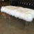 Mongolian Fur Director Bench - White