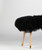 Bench Banquette Real Mongolian Lamb Fur Black -  other sizes / color available