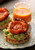 Hummus and Avocado Toasts with Roasted Tomatoes