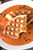 Cornbread Waffle Grilled Cheese Sandwich with Tomato Basil Soup