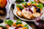 GRILLED PEACH CAPRESE WITH BLACKBERRY BALSAMIC
