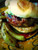Chile Verde and Cheese Stuffed Grilled Burger