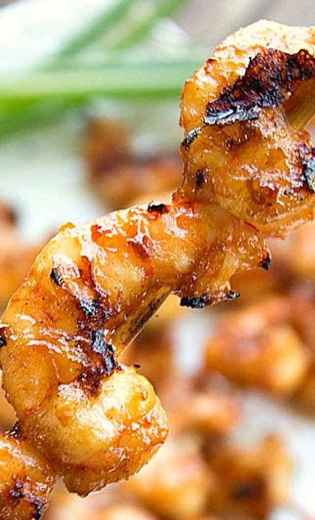 Asian Marinated Grilled Shrimp Skewers - (Free Recipe below)