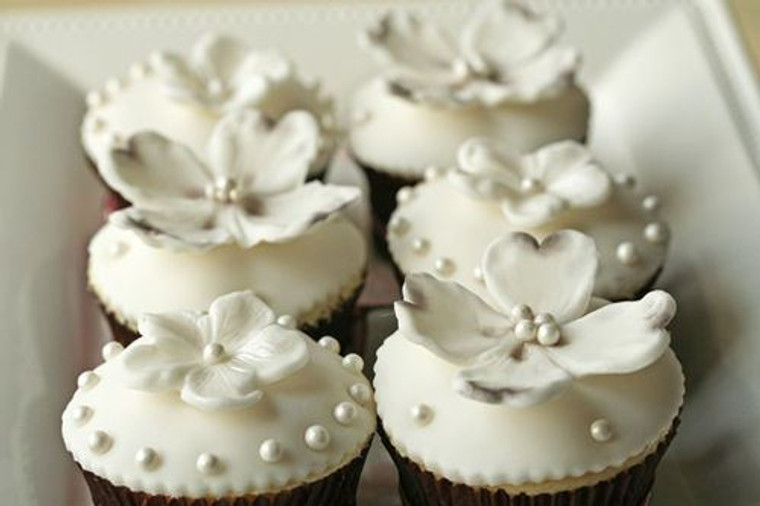 Dogwood Flower Vanilla Cupcakes - One Dozen
