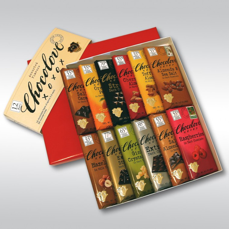 9 Bars of Chocolove xoxox Chocolate Bar Gift Set