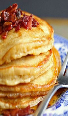 Brown Sugar Pancakes with Bacon Maple Butter (Free Recipe below)