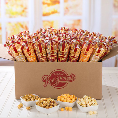 Popcornopolis Gourmet Popcorn Snacks, 40 Cone Variety Gift Cones