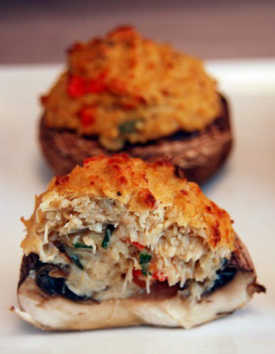 Crab Stuffed Portabella Mushrooms - (Free Recipe below)