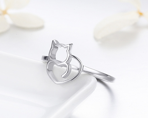 Silver Cat Ring
