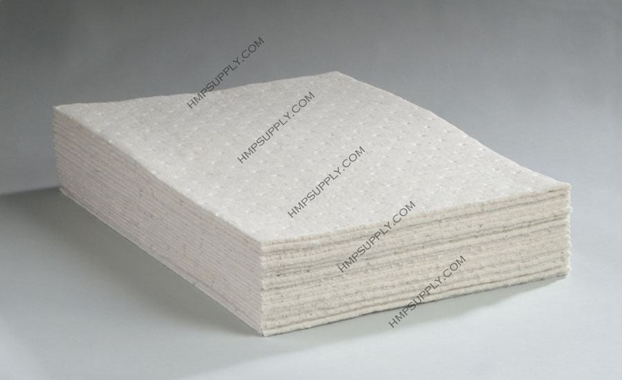 ES 1CFWPSL ESP Coldform White Oil Only Single Sided Laminated Heavyweight Sorbent Pads, 100/bale