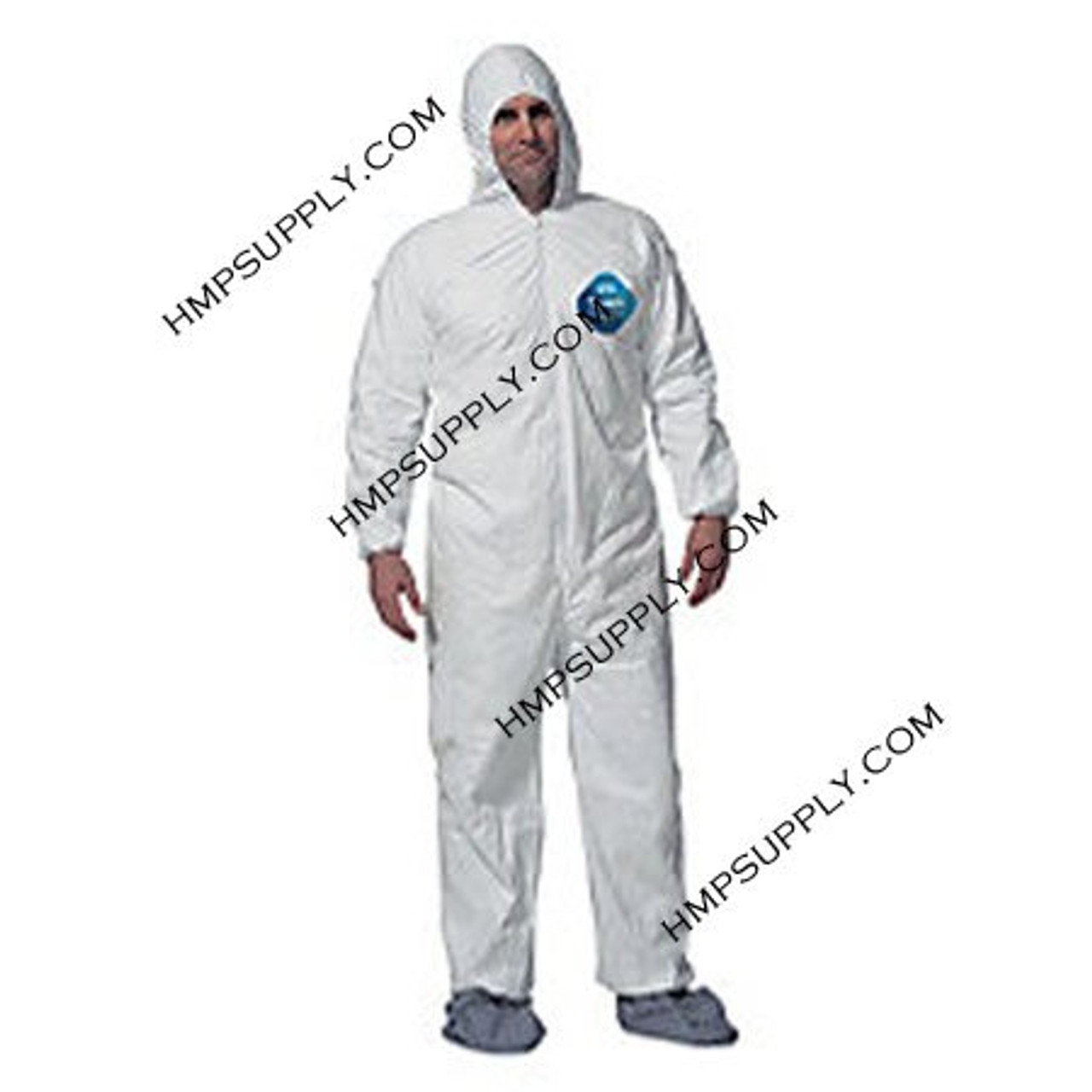 TY 122SWHLG DuPont Tyvek Coveralls, Elastic Wrists, Hood, Boots, Large, 25/Case