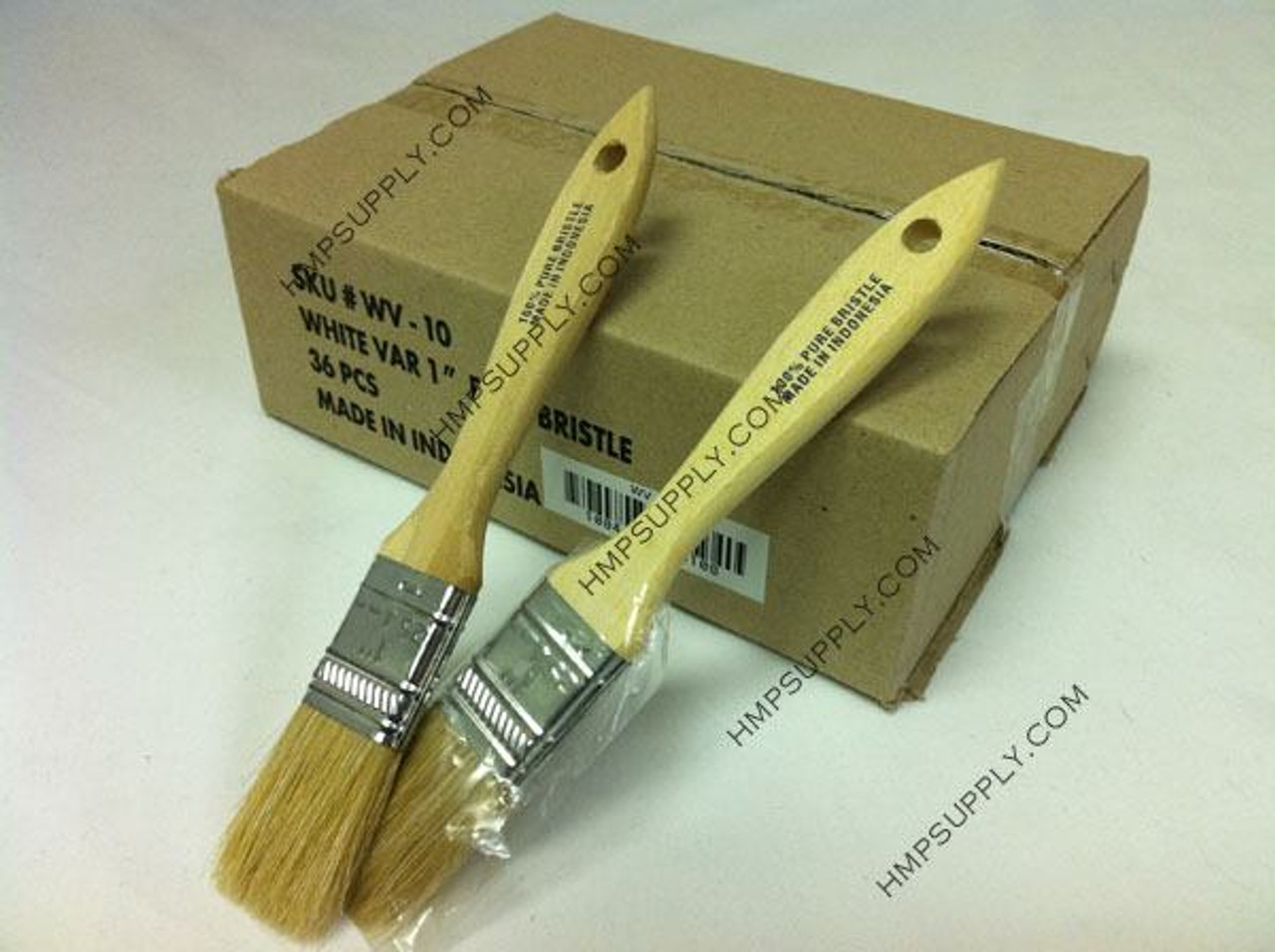 1" Natural China Bristle Varnish Brushes, 36/bx.