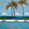 Melissa Chandon, Three Umbrellas, Acrylic on canvas, 48” x 48”, 2023, $15,500.