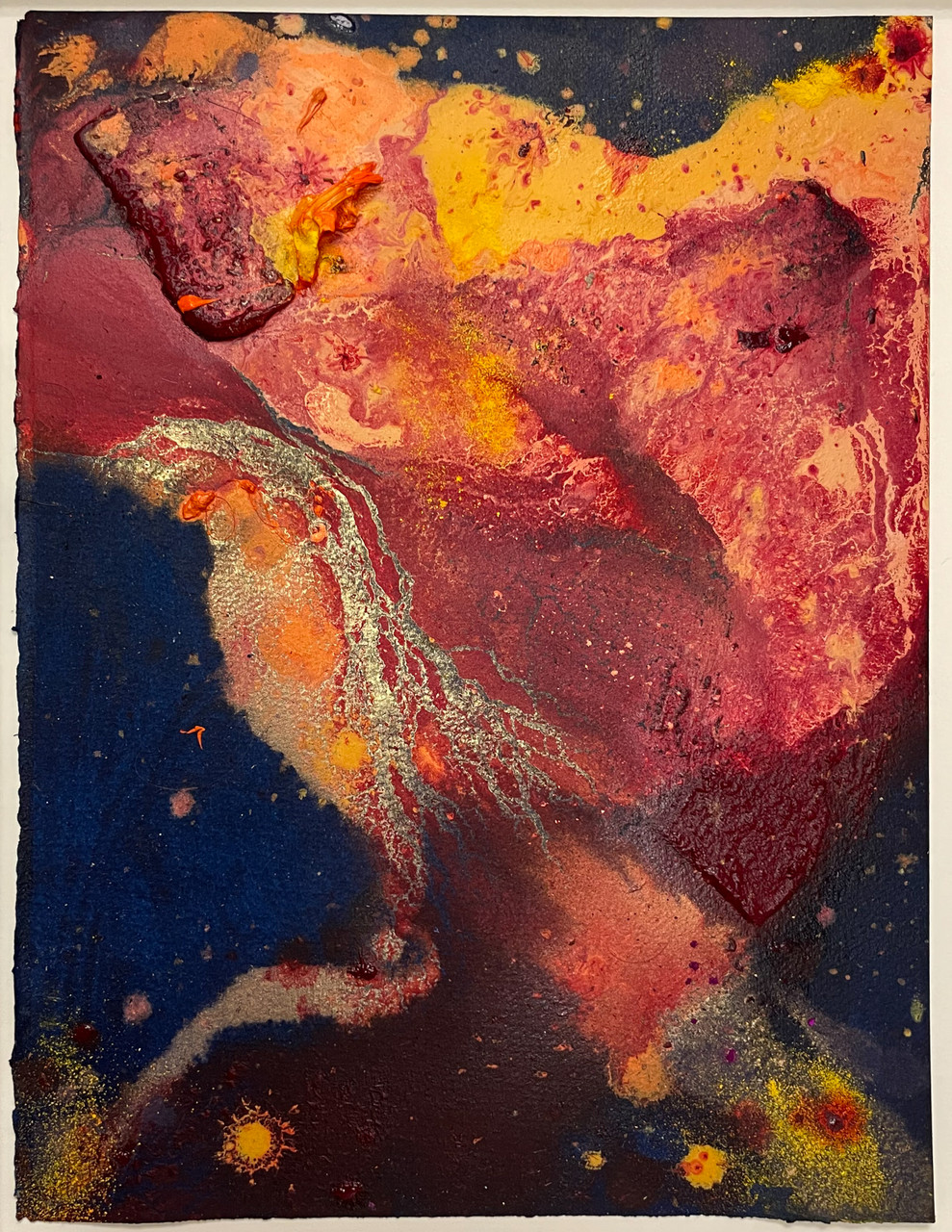 Augustus Francis, Nocturnal Light Orbitar, Oil on paper, 15” x 11 ½”, 2021