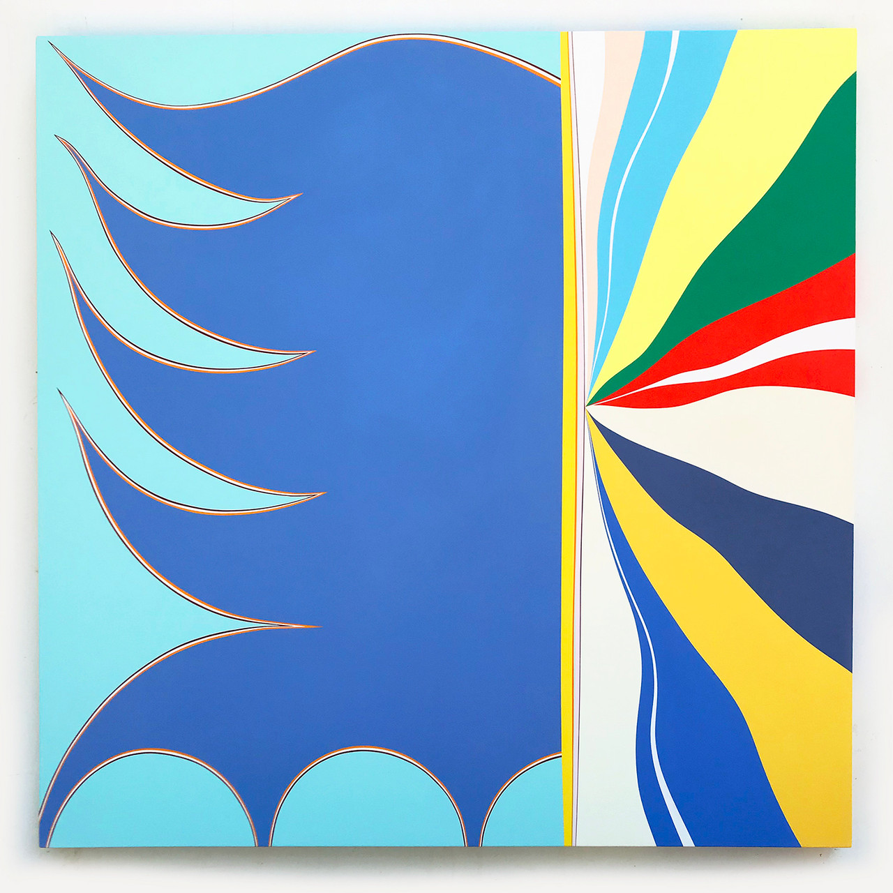 Kurt Herrmann, Wahoo, 2023, Acrylic on canvas over birch panel, 48 x 48, 4800