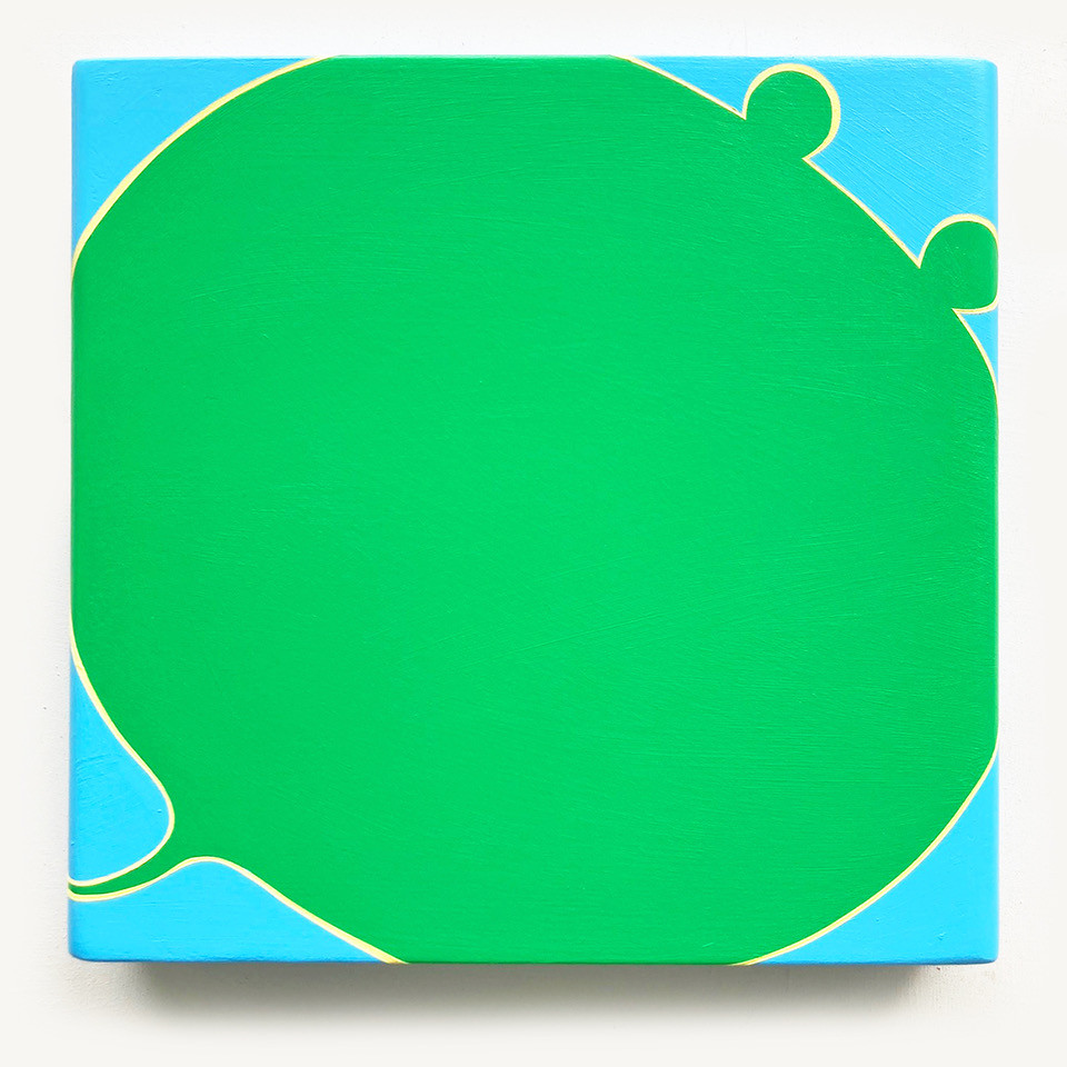 Kurt Herrmann, jazz suite, 2024, Acrylic on birch panel with rounded left and right edges, 11 x 11.5 x 2