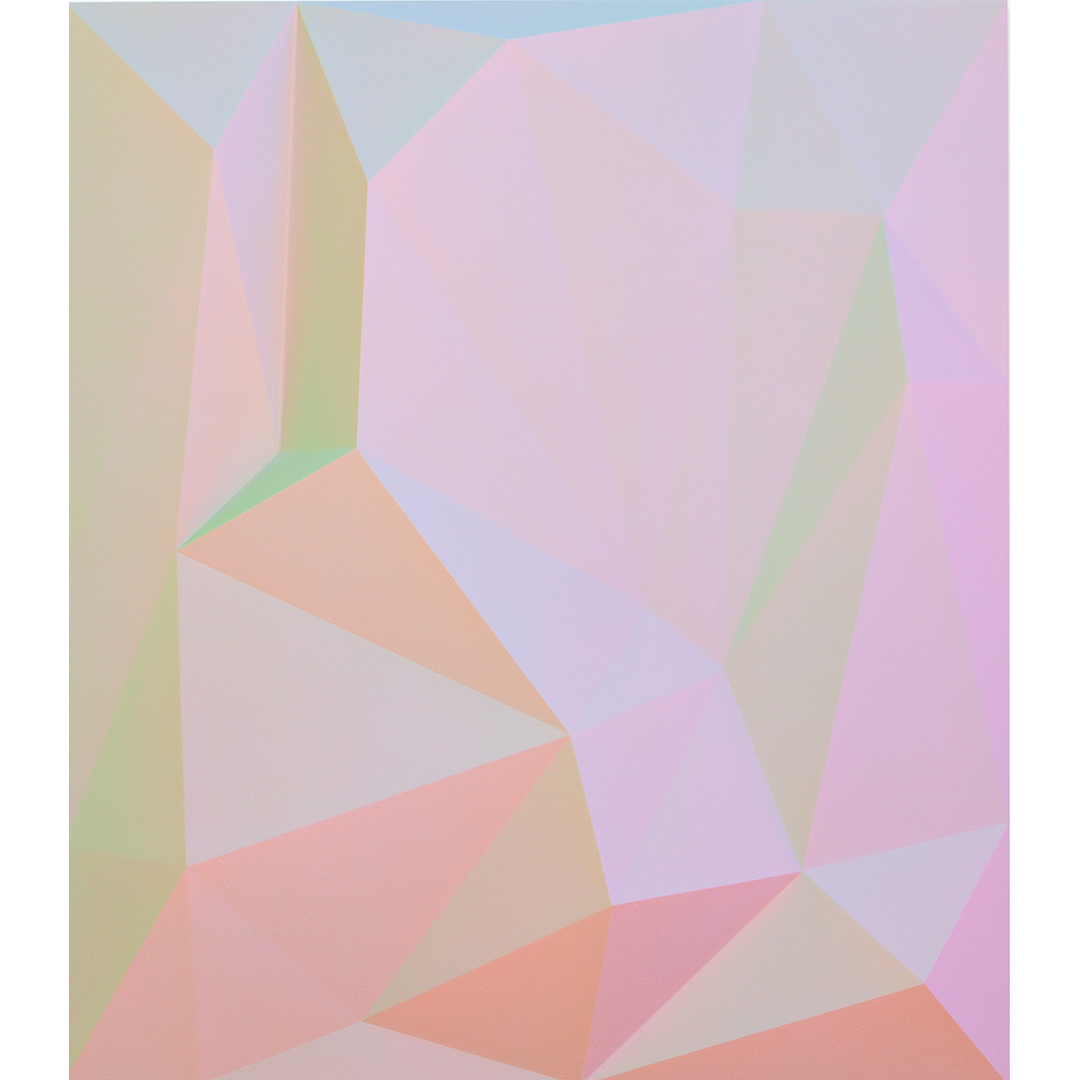 Discover Gamut Relief CIV, a contemporary relief artwork by Will Penny featuring layered geometric forms and luminous pastel color.